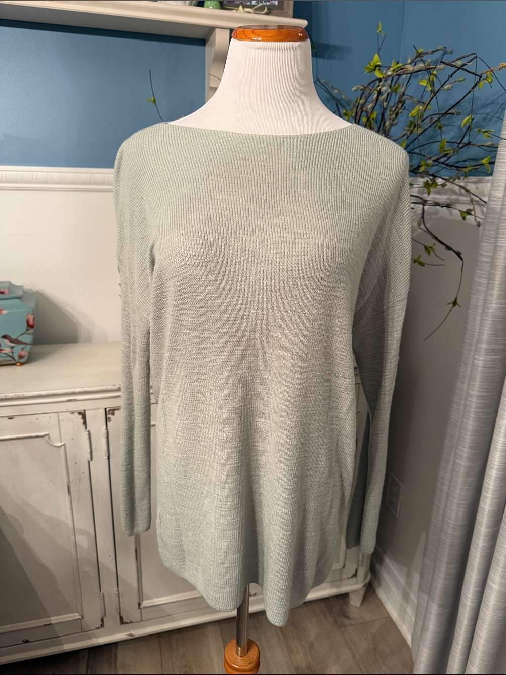 Lou & Grey Mint Green Lightweight Boatneck Sweater